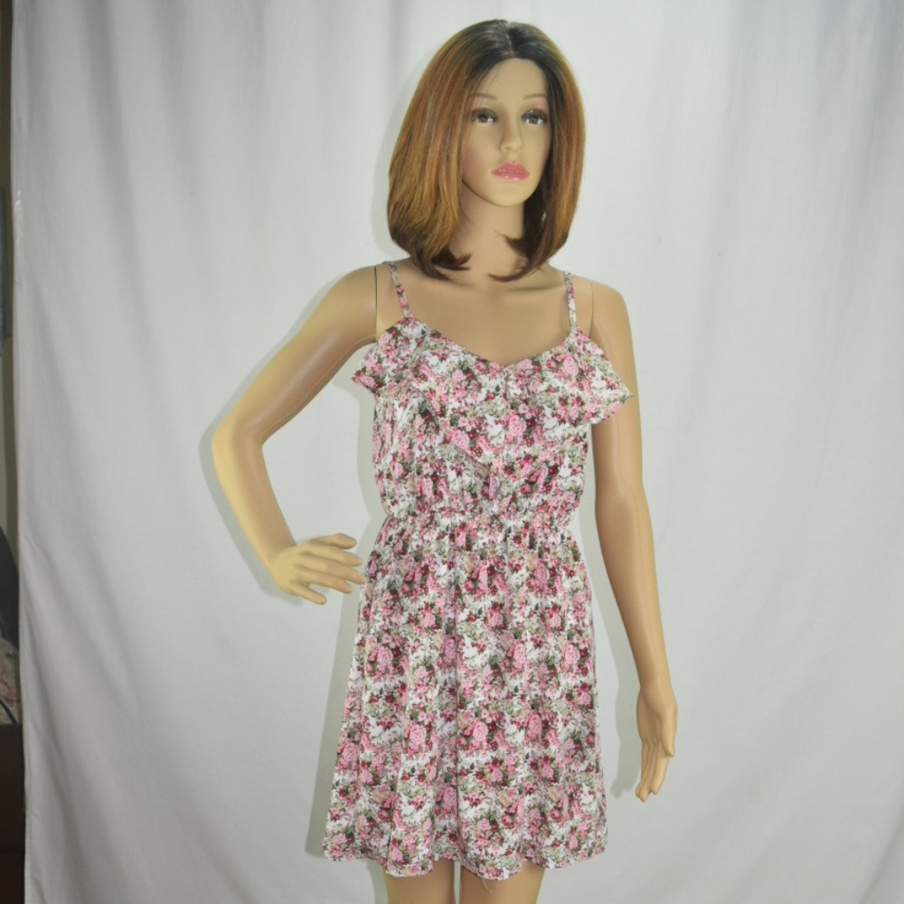 Floral Front Ruffle Mini Dress